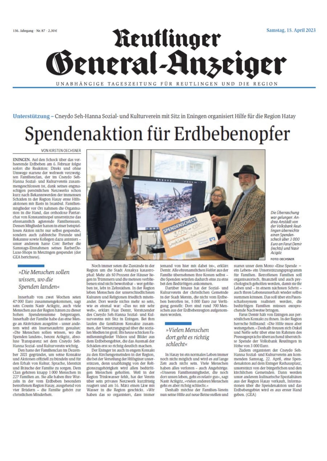 Spendenaktion - Gemeinschaftsprojekt